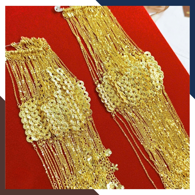 Lắc Tay/Lắc Chân Vàng 10k Charm Xu Kim Tiền May Mắn BTSV15