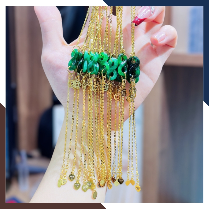 Vòng Tay Ngũ Điếu Đá Phong Thuỷ Phối Dây Vàng Tây 10K Mã LTVN91