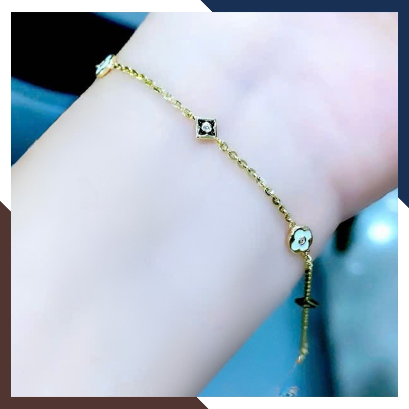 Lắc Tay Vàng Cỏ 4 Lá Đen Nhiều Mẫu Cho Nữ Mệnh Thuỷ, Mộc LTVN132 | Vàng Ý 10k