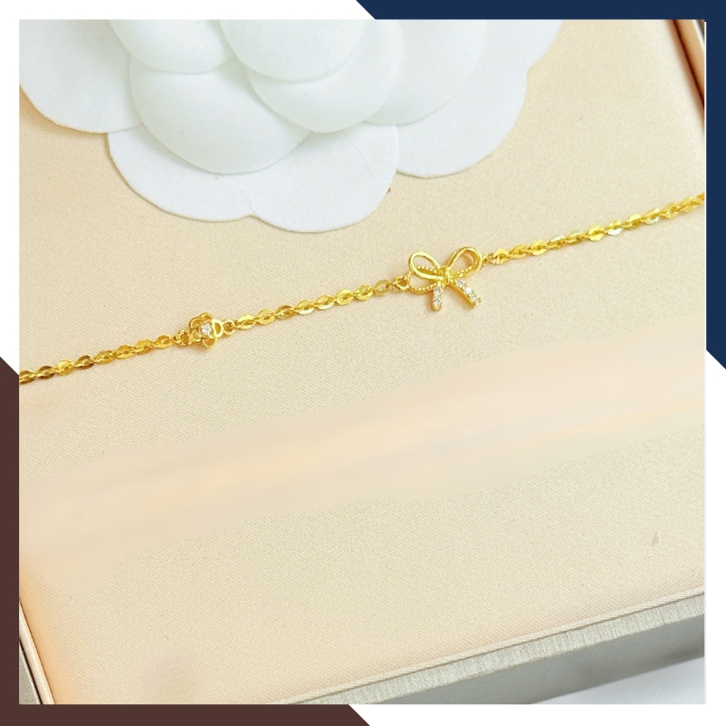 Lắc Tay Vàng Nữ 10K Hình Nơ LTVN337 – Nữ Tính, Dễ Thương, Dễ Phối Đồ