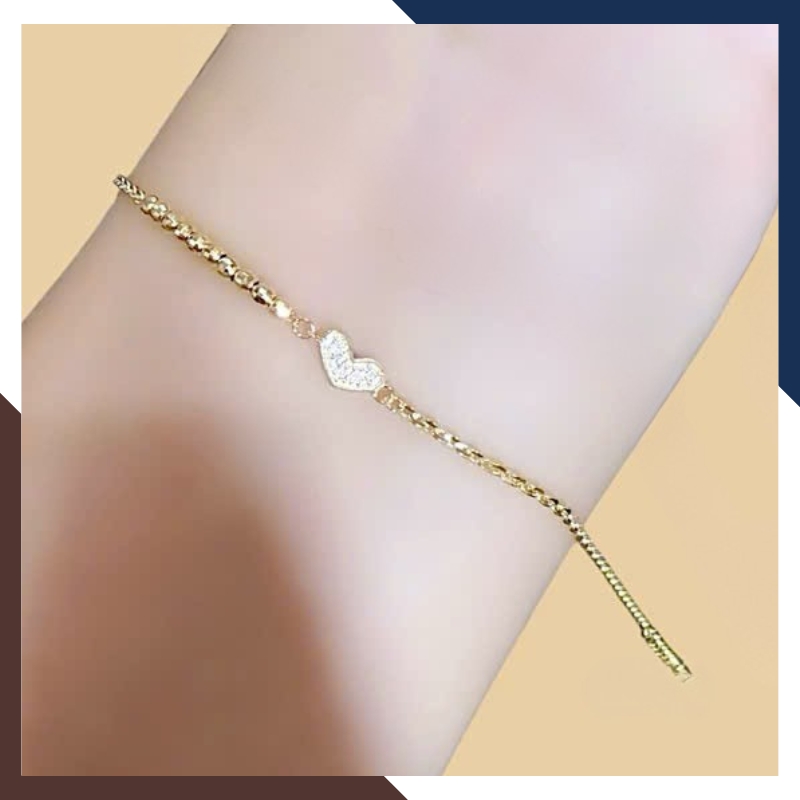 Lắc Tay Vàng Nữ 10K Hình Trái Tim LTVN343 – Quà Tặng Ý Nghĩa Cho Nàng Dịp Đặc Biệt