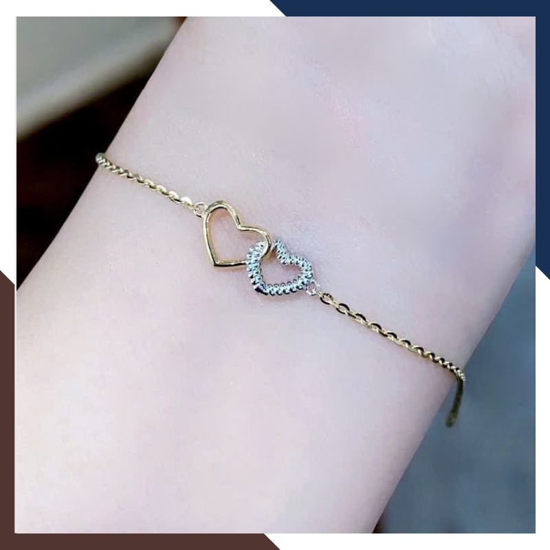 Lắc Tay Vàng Nữ 10K Hình Trái Tim LTVN343 – Quà Tặng Ý Nghĩa Cho Nàng Dịp Đặc Biệt