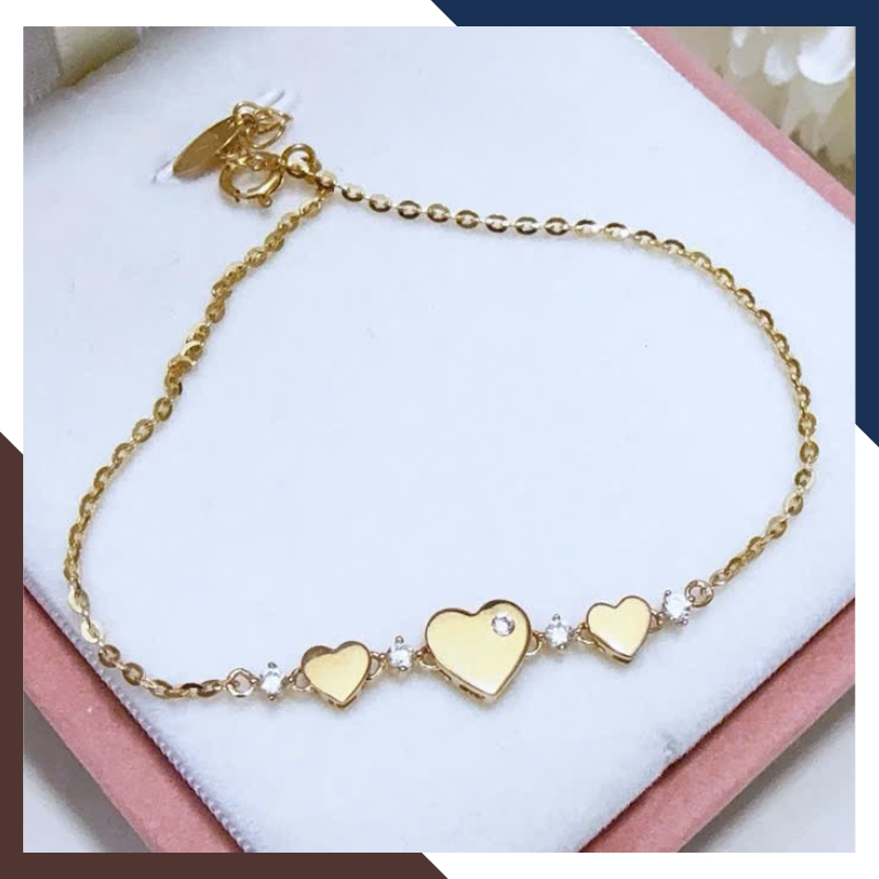 Lắc Tay Vàng Nữ 10K Hình Trái Tim LTVN343 – Quà Tặng Ý Nghĩa Cho Nàng Dịp Đặc Biệt