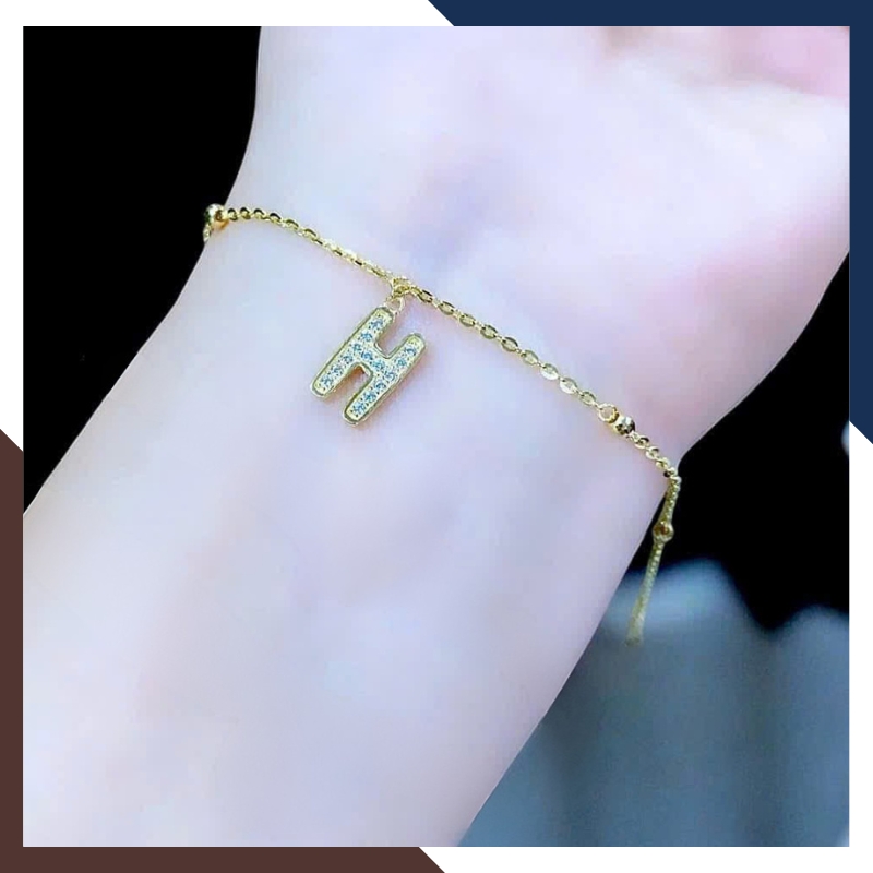 Lắc Tay Vàng Nữ 10K LTVN358 Mix Charm Cá Heo, Cỏ 4 Lá & Bi Vàng 3 Màu