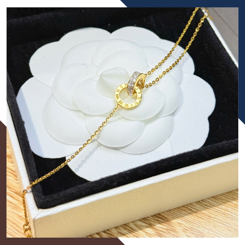 Lắc Tay Vàng Nữ 10K LTVN358 Mix Charm Cá Heo, Cỏ 4 Lá & Bi Vàng 3 Màu