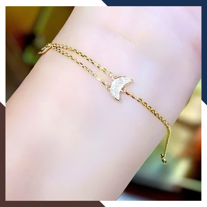 Lắc Tay Vàng Nữ 10K Mix Charm LTVN386 | Dây Mảnh Thanh Lịch