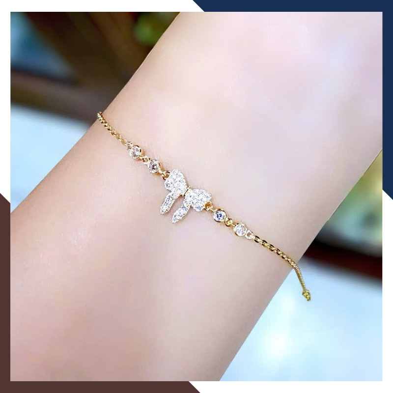 Lắc Tay Vàng Nữ 10K Mix Charm LTVN386 | Dây Mảnh Thanh Lịch