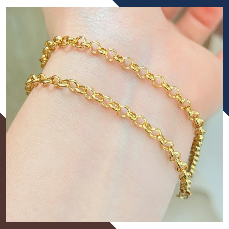 Lắc tay vàng nữ trơn – tối giản