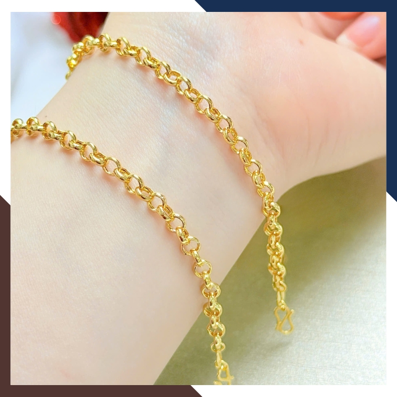 lắc tay vàng nữ 10K đơn giản, cá tính