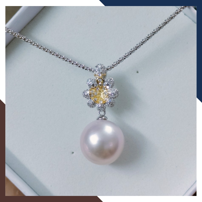 Mặt Dây Chuyền Ngọc Trai Bạc Ý Xi Kim DCNT11 - Vẻ Đẹp Vượt Thời Gian