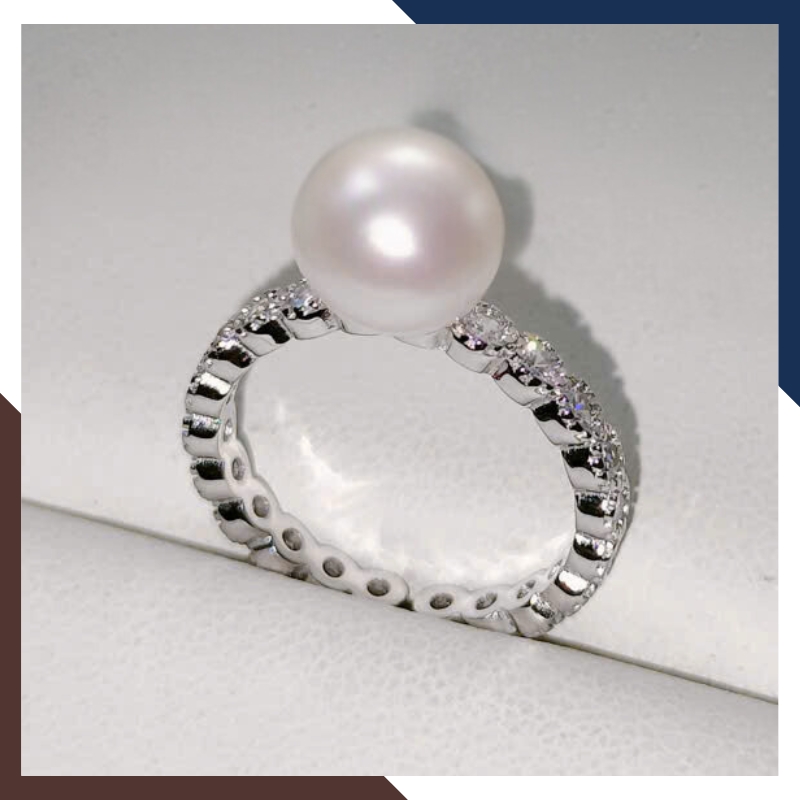 Nhẫn Bạc Ngọc Trai Thật Mẫu Đơn Giản Cho Nữ Đẹp NNT26