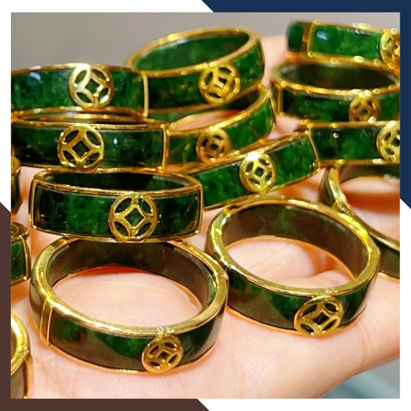 Nhẫn vàng nam tầm giá 5 triệu đính đá phong thuỷ