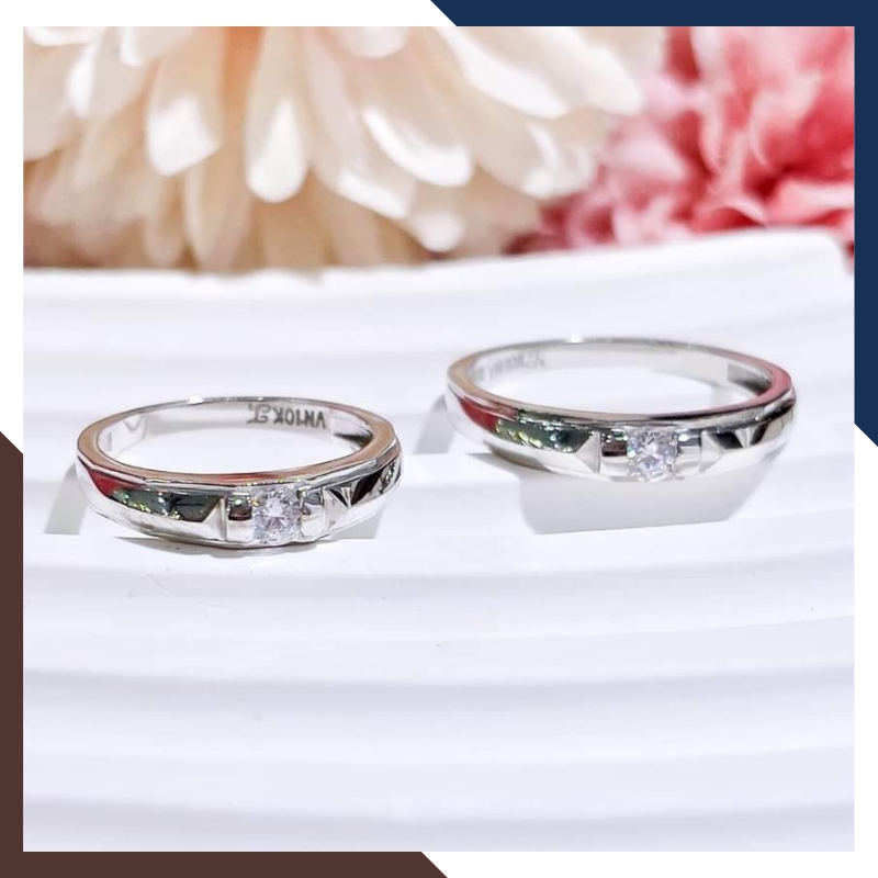 Nhẫn cặp vàng trắng