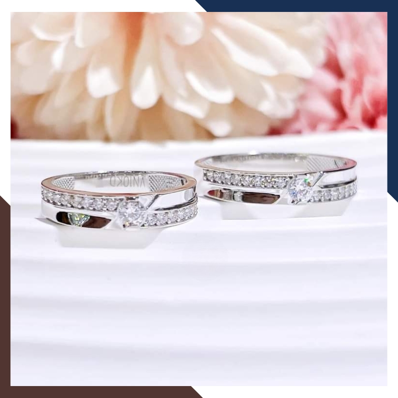 Nhẫn cặp vàng trắng