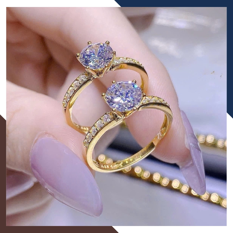 Nhẫn Cầu Hôn, Nhẫn Vàng Nữ Đính Đá NVN183 | Vàng Tây 10k