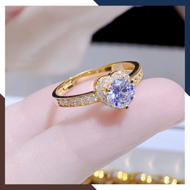 Nhẫn Cầu Hôn, Nhẫn Vàng Nữ Đính Đá NVN183 | Vàng Tây 10k