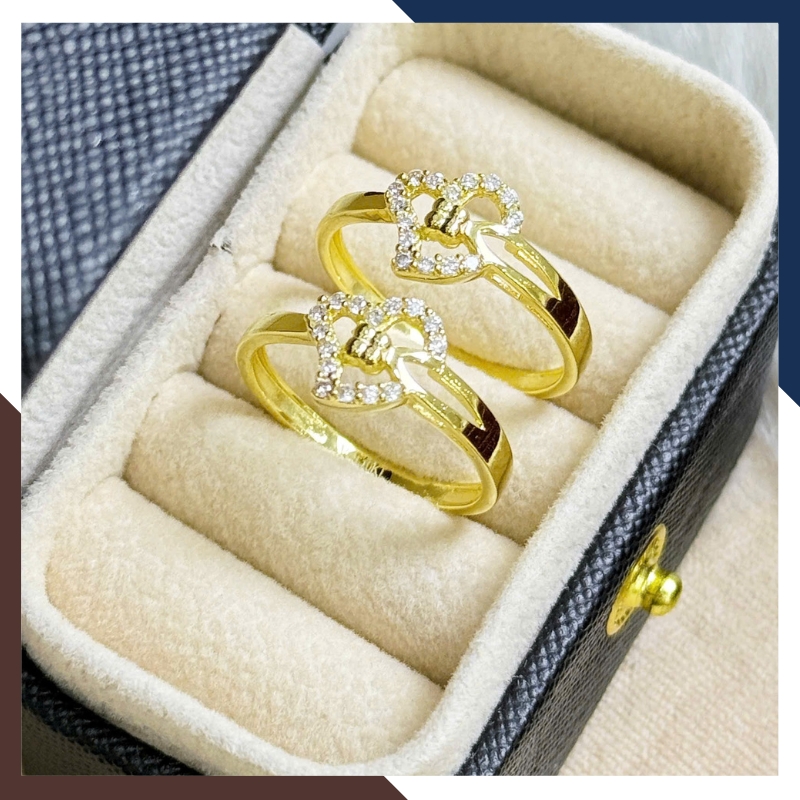 Nhẫn Cầu Hôn Vàng Tây, Nhẫn Vàng Nữ 10k Hình Trái Tim Đẹp NVN172