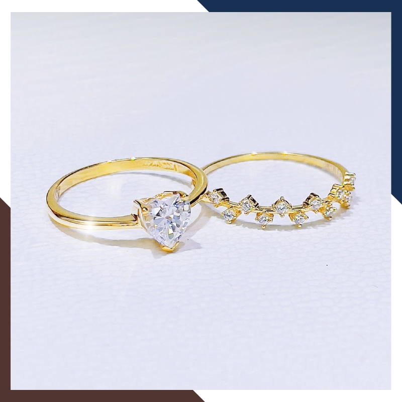 Nhẫn Cầu Hôn Vàng Tây, Nhẫn Vàng Nữ 10k Hình Trái Tim Đẹp NVN172