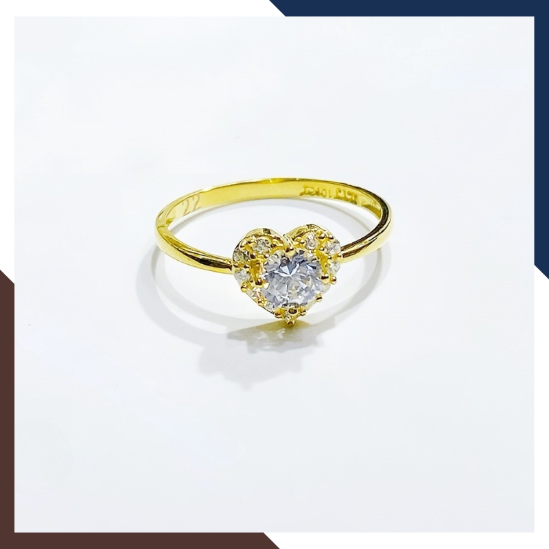 Nhẫn Cầu Hôn Vàng Tây, Nhẫn Vàng Nữ 10k Hình Trái Tim Đẹp NVN172