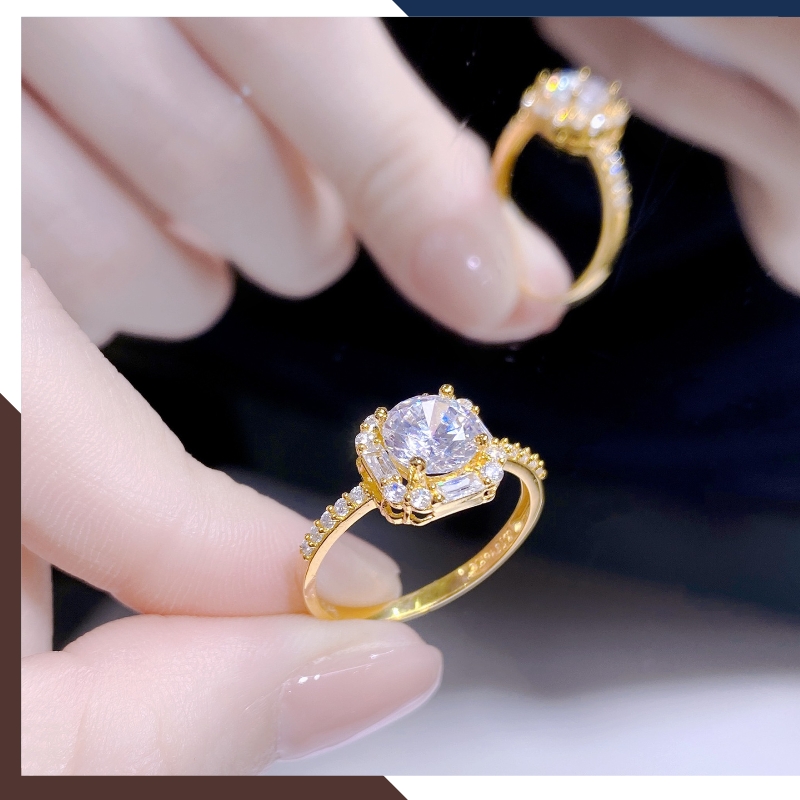 Nhẫn Cầu Hôn Vàng Tây, Nhẫn Vàng Nữ 10k Tặng Người Yêu Nhiều Mẫu Đẹp Mã NVN133