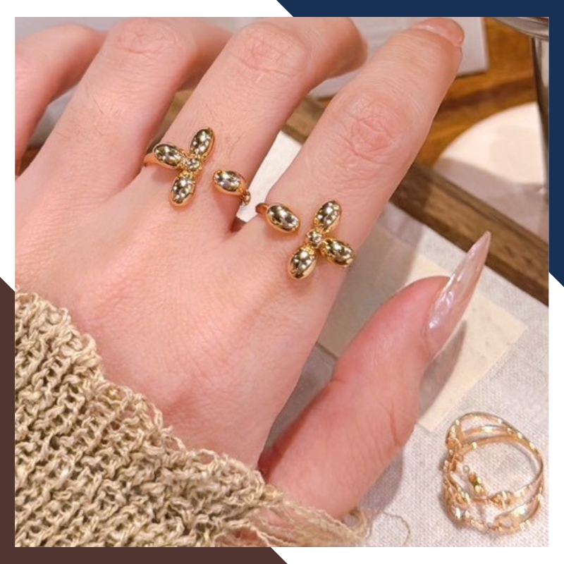 Nhẫn Cỏ 4 Lá Vàng 18k Nhiều Mẫu Cho Nữ NVN213