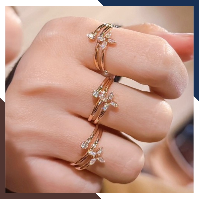 Nhẫn Cỏ 4 Lá Vàng 18k Nhiều Mẫu Cho Nữ NVN213