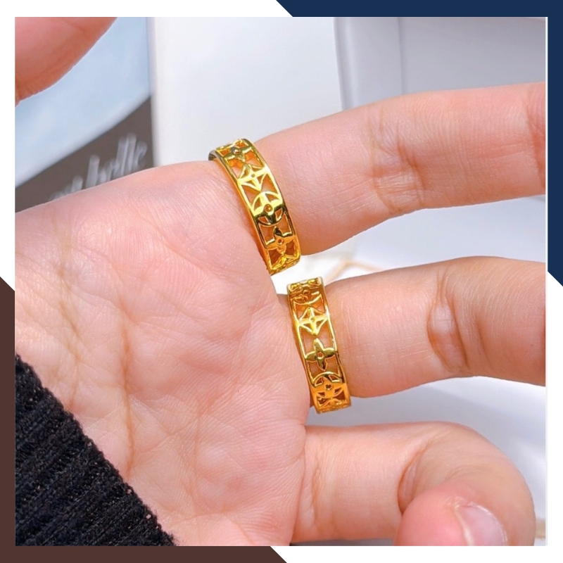 Nhẫn Cỏ 4 Lá Vàng 24k 9999 Nhiều Mẫu Đẹp Cho Nữ NVN225