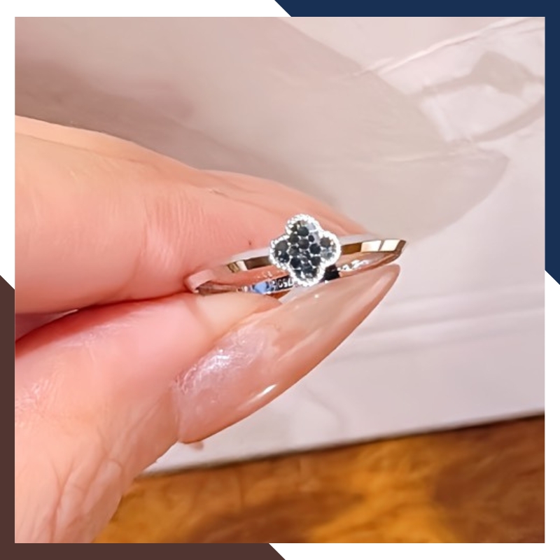 Nhẫn Cỏ 4 Lá Vàng Trắng 18k Đẹp Cho Nữ NVN219