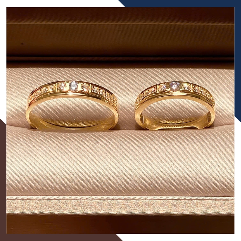 Nhẫn Cưới Vàng Tây 10k 1 Chỉ Đẹp NVCD90 - Đơn Giản, Tinh Tế