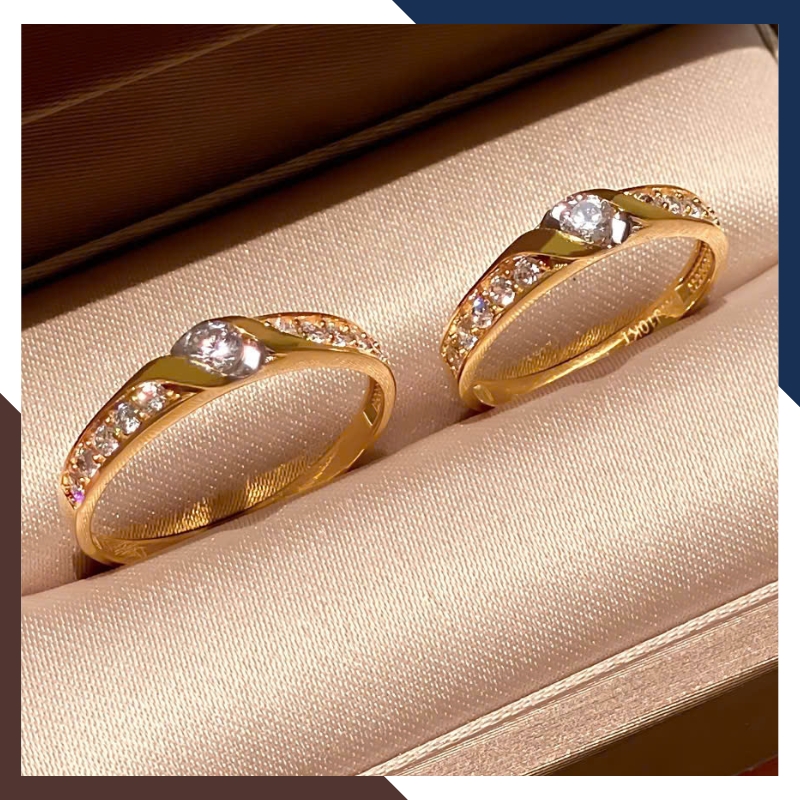 Nhẫn Cưới Vàng Tây 10k 1 Chỉ Đẹp NVCD90 - Đơn Giản, Tinh Tế