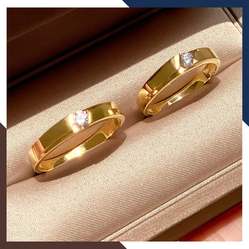 Nhẫn Cưới Vàng Tây 10k 1 Chỉ Đẹp NVCD90 - Đơn Giản, Tinh Tế