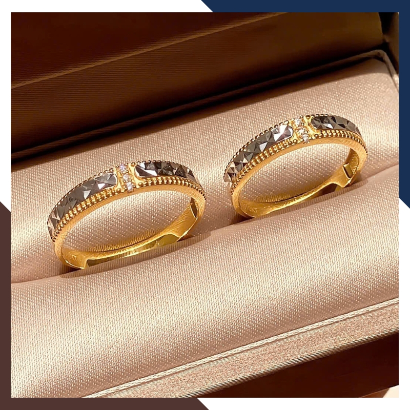 Nhẫn Cưới Vàng Tây 10k 1 Chỉ Đẹp NVCD90 - Đơn Giản, Tinh Tế