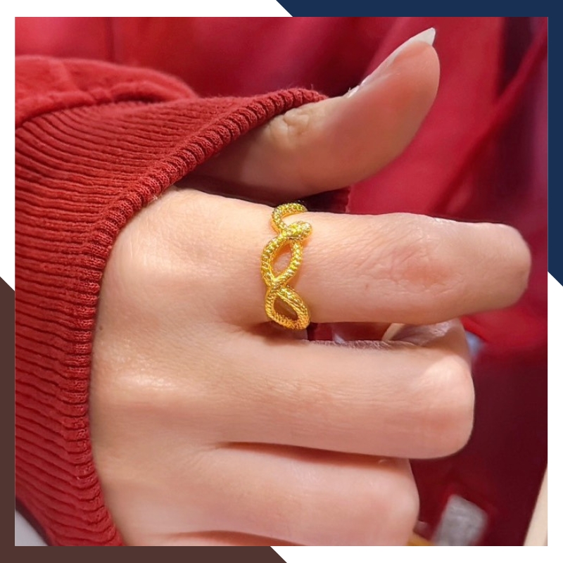 Nhẫn Hình Con Rắn Vàng Ta 24k 9999 Cho Nữ Mã NVN60