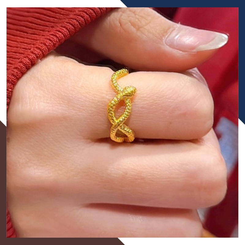 Nhẫn Hình Con Rắn Vàng Ta 24k 9999 Cho Nữ Mã NVN60