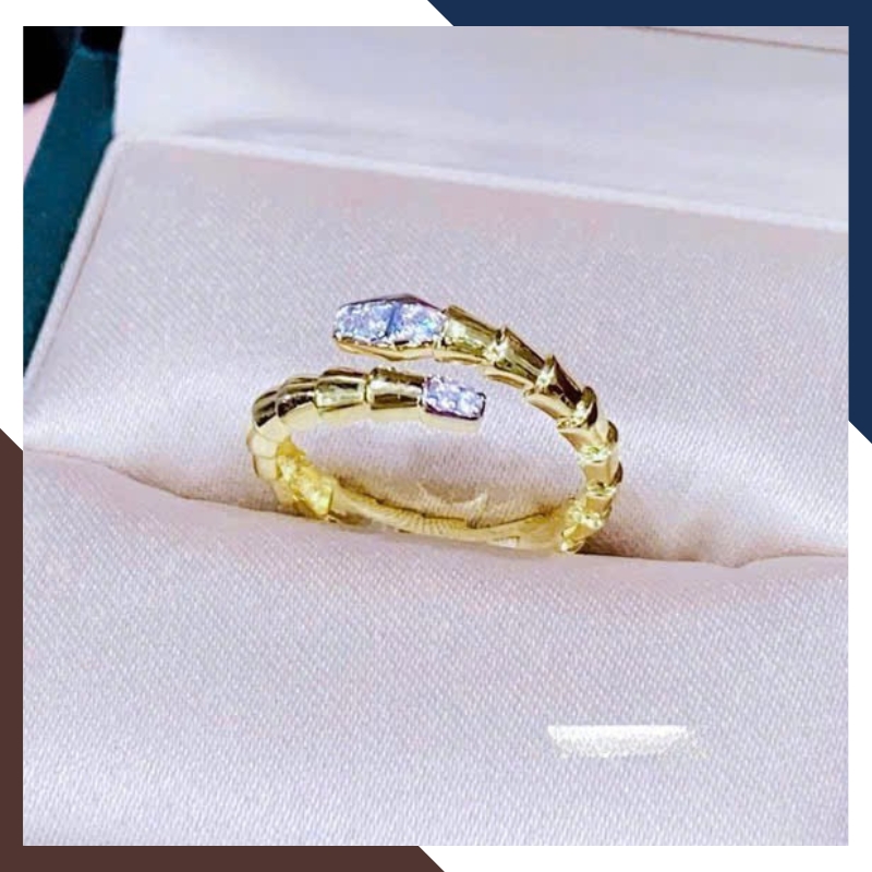 Nhẫn Hình Con Rắn Vàng Tây 10k Cho Nữ Mã NVN61 - Kiểu Dáng Nhẫn Hở Freesize