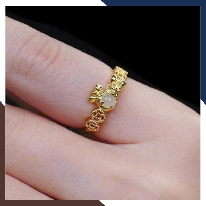 Nhẫn Kim Tiền Tài Bảo Vàng 10K NVNU436 | Mẫu Mới 2026