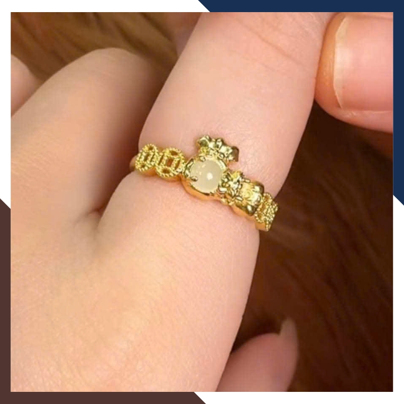 Nhẫn Kim Tiền Tài Bảo Vàng 10K NVNU436 | Mẫu Mới 2026