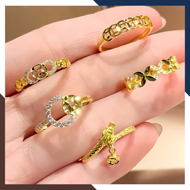 Nhẫn Kim Tiền Tài Lộc Bằng Vàng Tây 10k Nhiều Mẫu Mới 2025 Mã NVN73