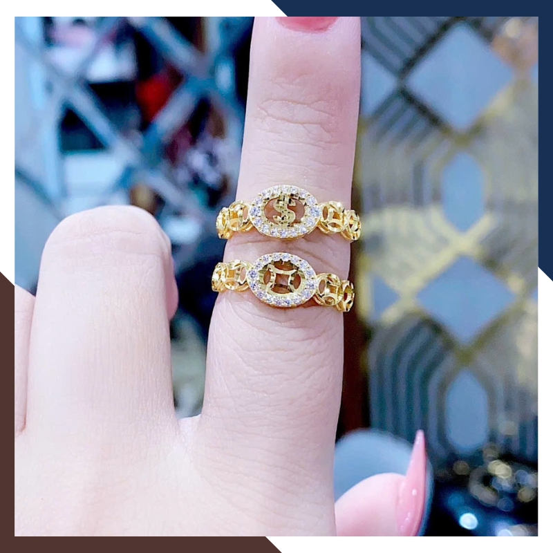 Nhẫn Kim Tiền Tài Lộc Bằng Vàng Tây 10k Nhiều Mẫu Mới 2025 Mã NVN73