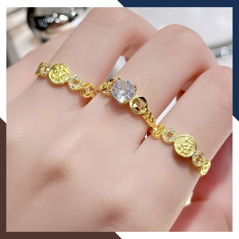 Nhẫn Kim Tiền Tài Lộc Bằng Vàng Tây 10k Nhiều Mẫu Mới 2025 Mã NVN73