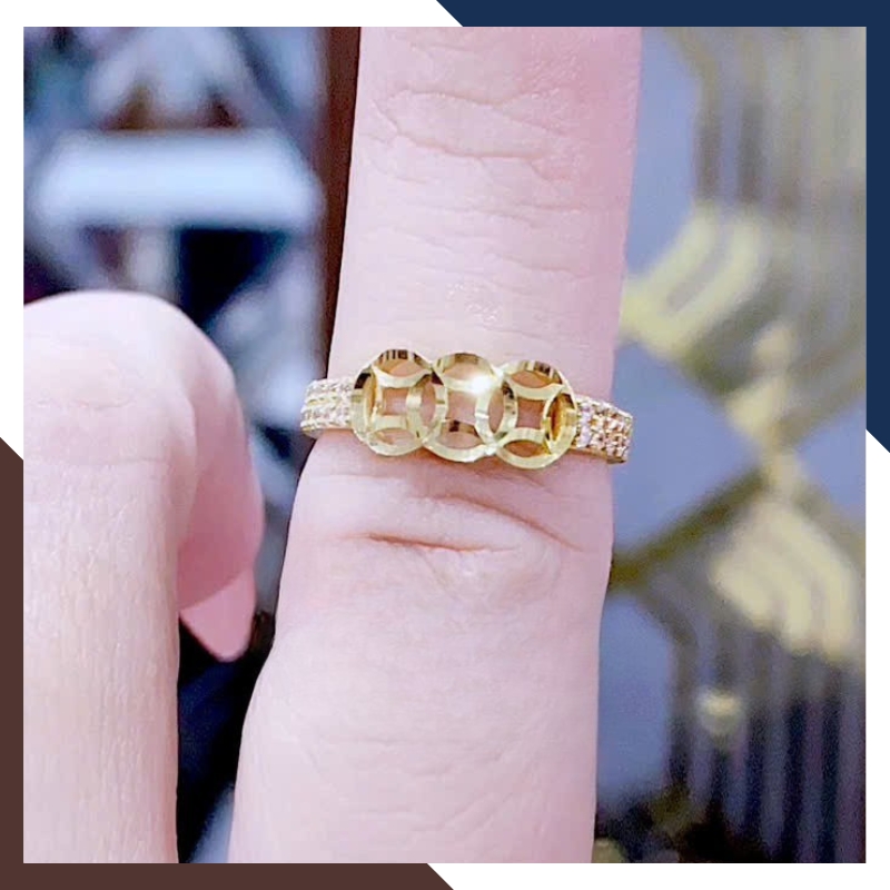 Nhẫn Kim Tiền Tài Lộc Bằng Vàng Tây 10k Nhiều Mẫu Mới 2025 Mã NVN73