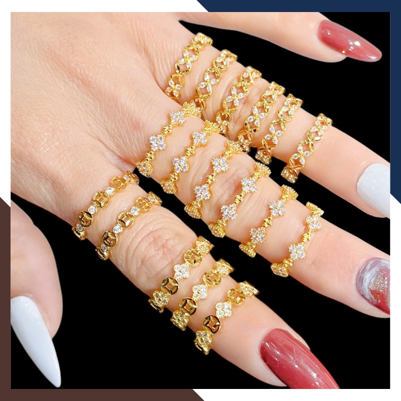 Nhẫn kim tiền vàng 10K NVN396 – Thu hút tài lộc, may mắn