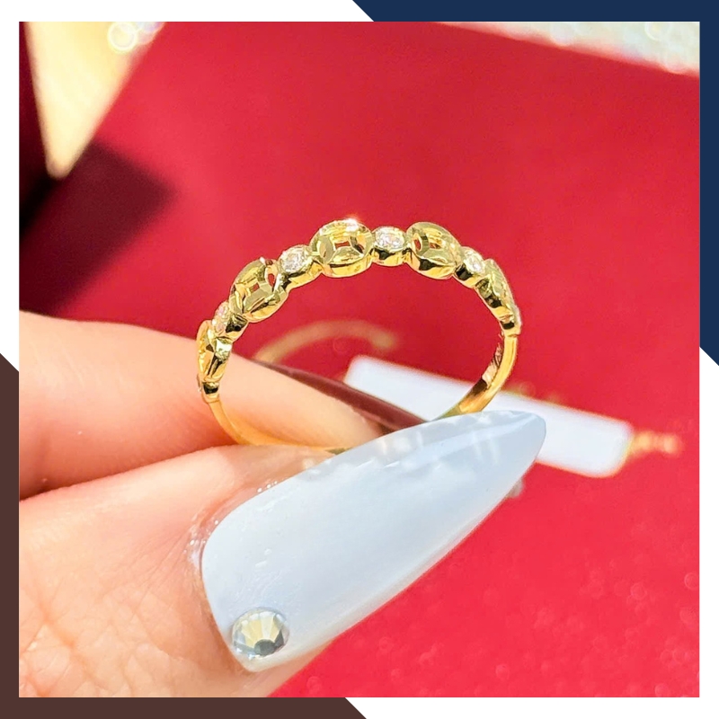 Nhẫn kim tiền vàng 10K NVN396 – Thu hút tài lộc, may mắn