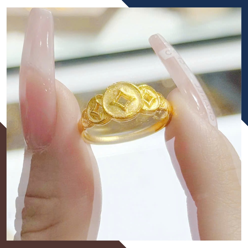 Nhẫn Kim Tiền Vàng 24K 9999 Nhiều Mẫu Mới 2025 Mã NVN106