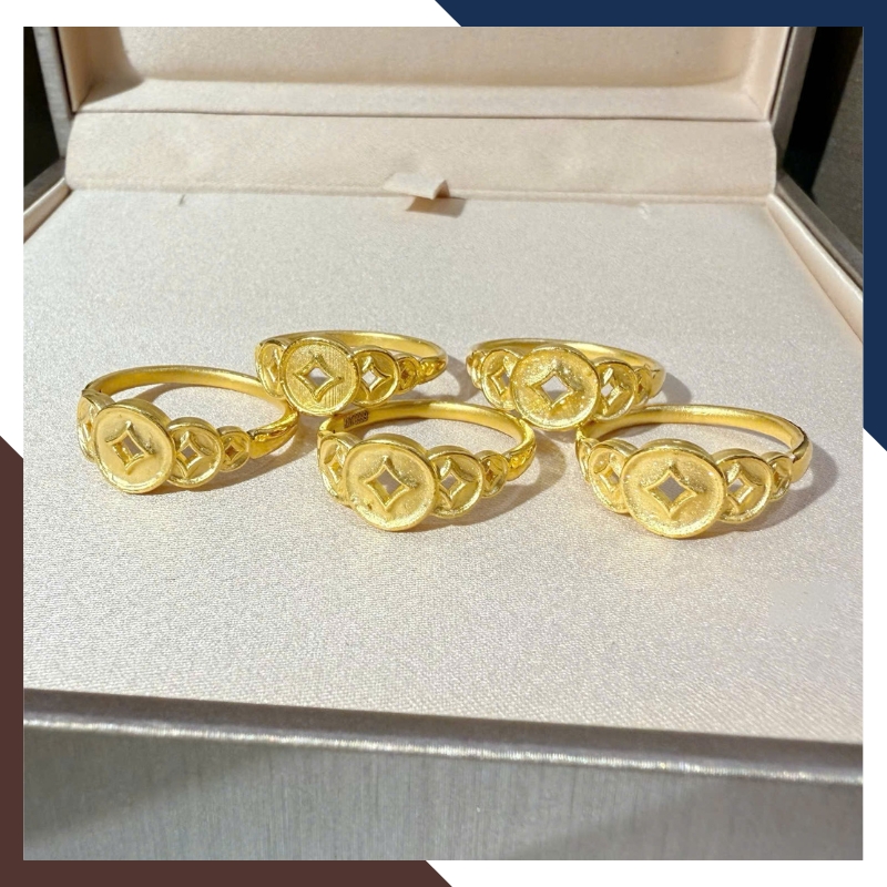 Nhẫn Kim Tiền Vàng 24K 9999 Nhiều Mẫu Mới 2025 Mã NVN106