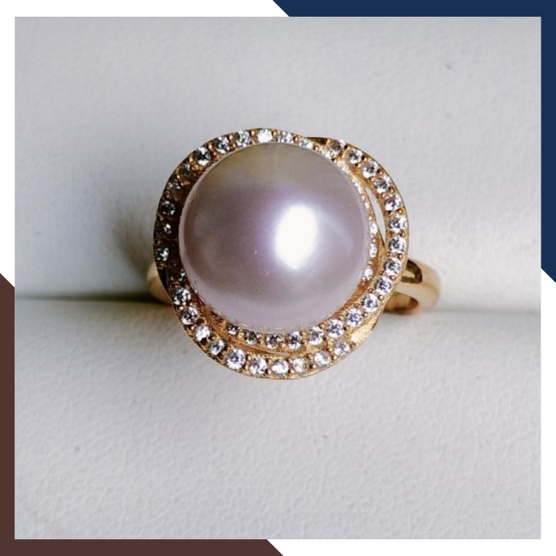 Nhẫn ngọc trai vàng 18k nữ sang trọng mã NNT21