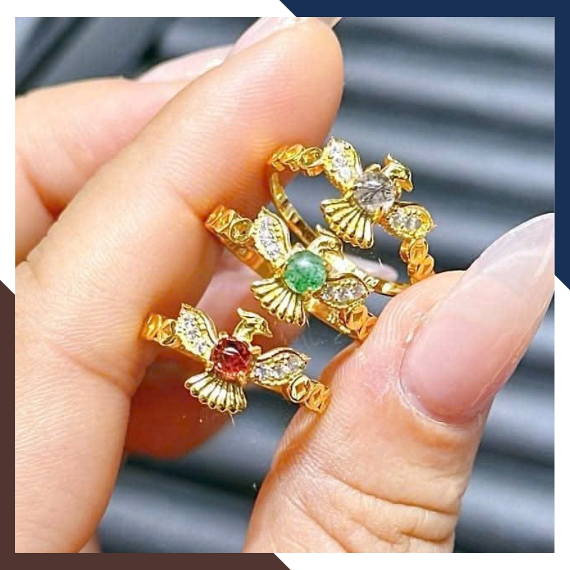 Nhẫn Phượng Hoàng Nữ Vàng 10K NVNU431 – Tái Sinh & Tài Lộc
