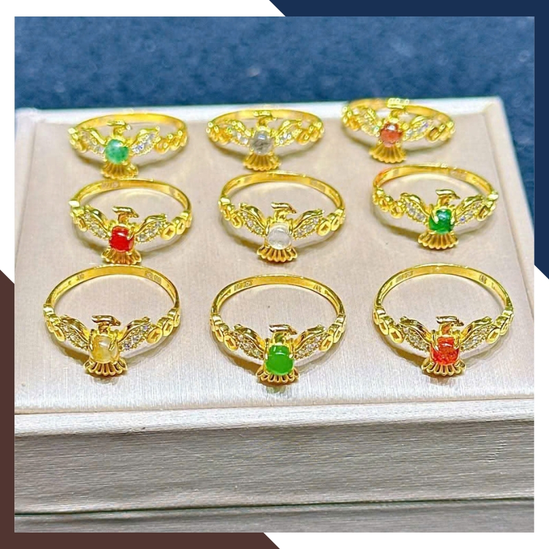 Nhẫn Phượng Hoàng Nữ Vàng 10K NVNU431 – Tái Sinh & Tài Lộc