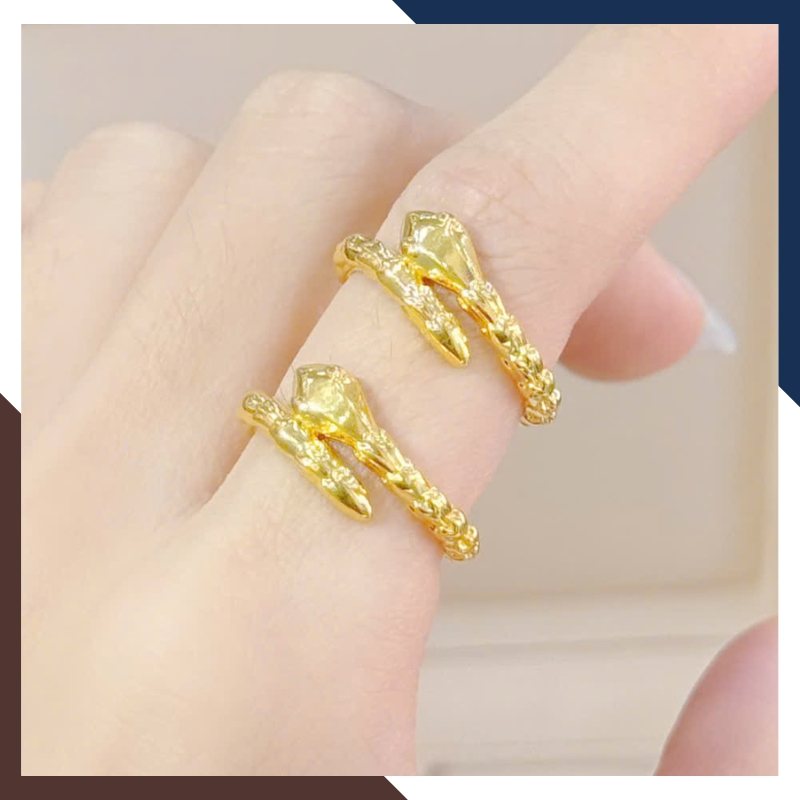 Nhẫn Rắn Vàng 24k, Nhẫn Hình Con Rắn Vàng 9999 Cho Nữ Mã NVN59