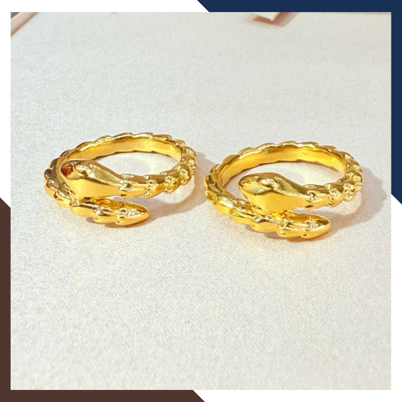 Nhẫn Rắn Vàng 24k, Nhẫn Hình Con Rắn Vàng 9999 Cho Nữ Mã NVN59